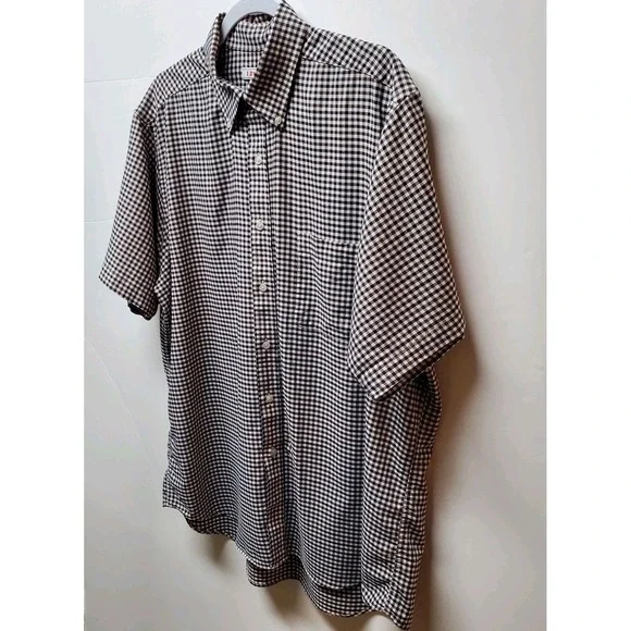IZOD Short Sleeve Button Down Shirt L Club Check Design Coastal Classic w/Pocket - Picture 13 of 13